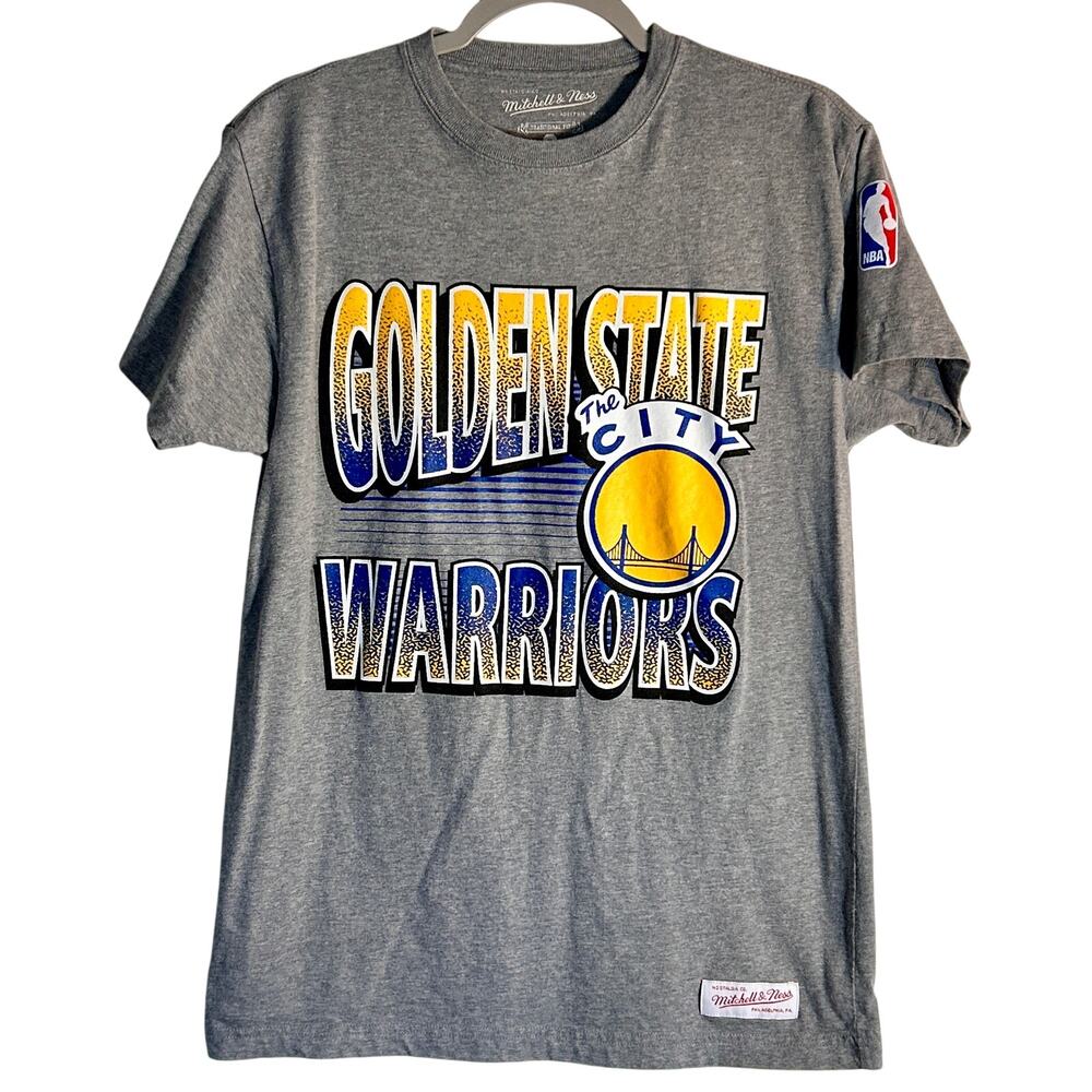 Golden State Warriors Tshirt Mens Small Gray The City Mitchell & Ness NBA Tee